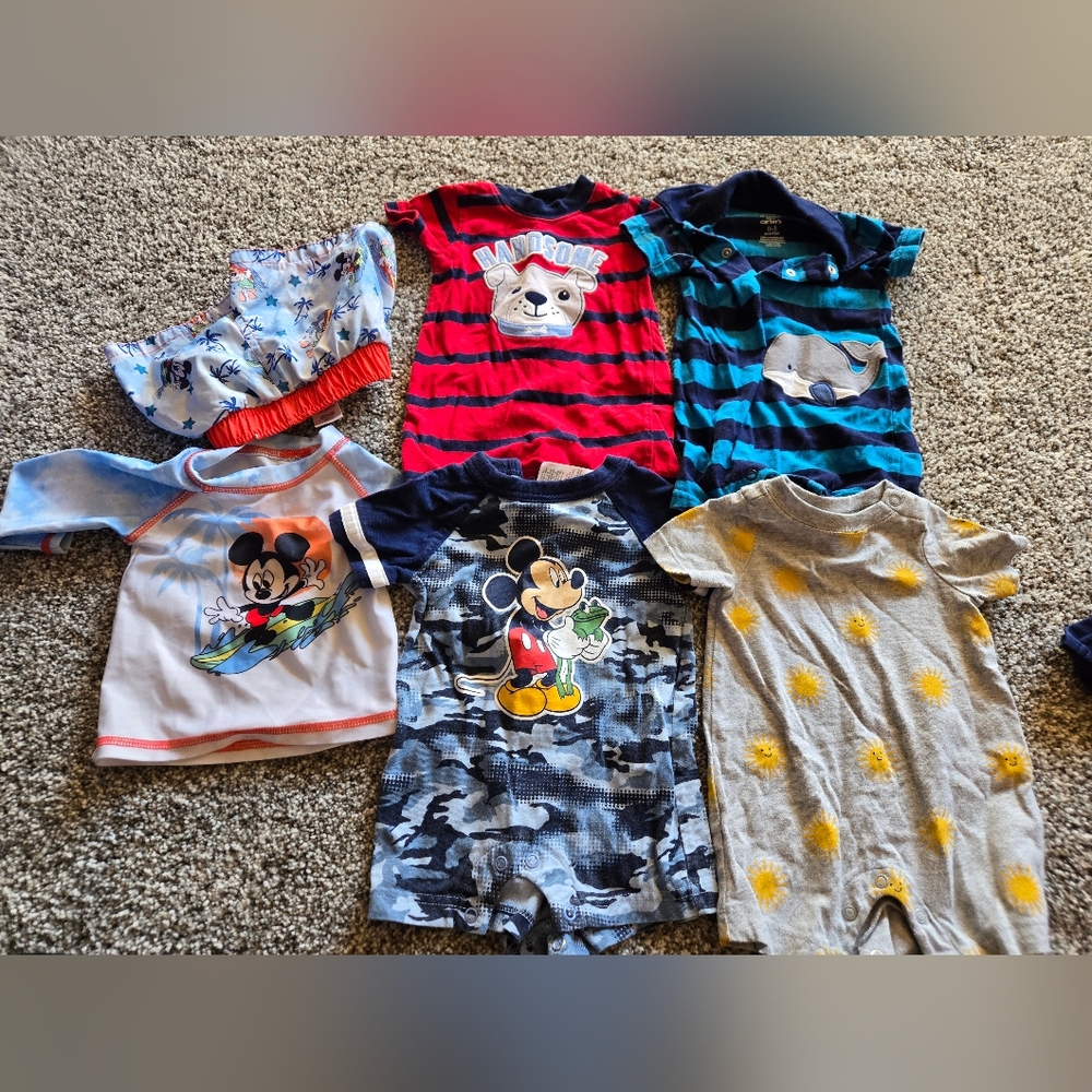 Boys Summer Bundle Lot 0-3 Months Including Mickey